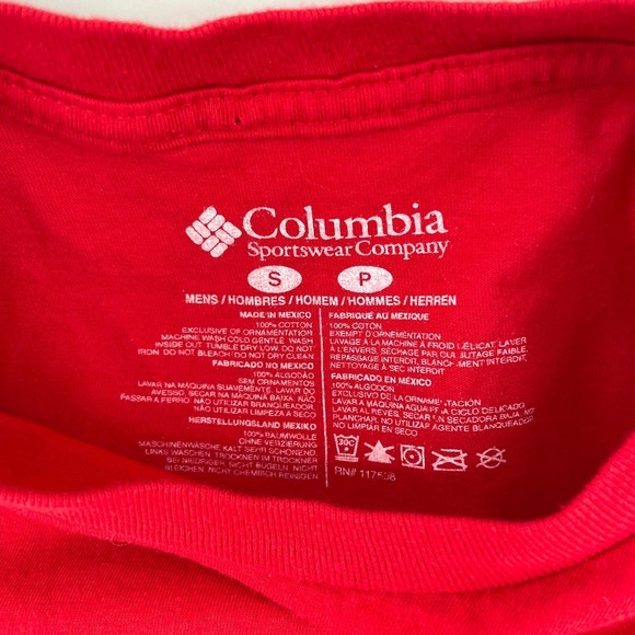 Columbia Sportswear Company Graphic T Shirt Men's Small Red Mountain Landscape - Picture 2 of 6